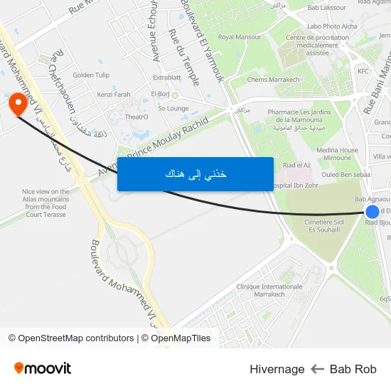 Bab Rob to Hivernage map