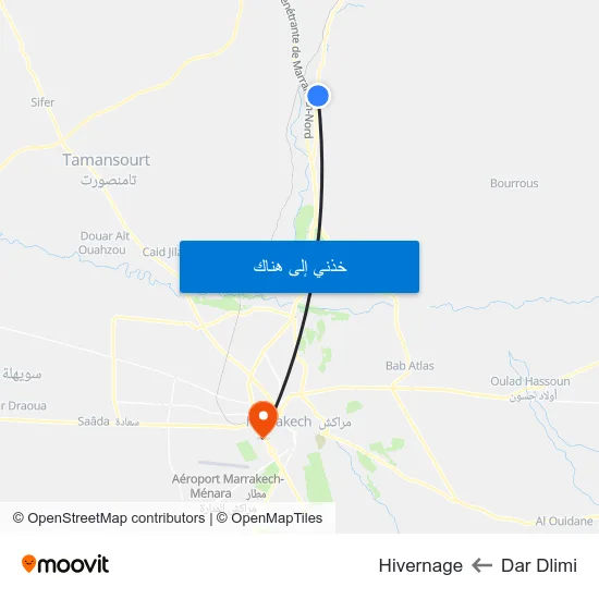 Dar Dlimi to Hivernage map