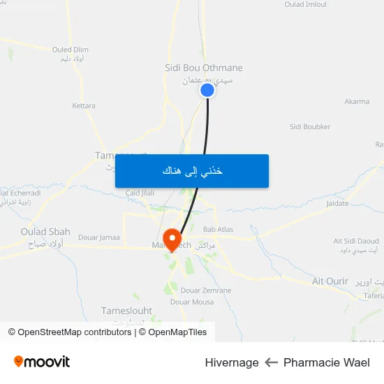 Pharmacie Wael to Hivernage map