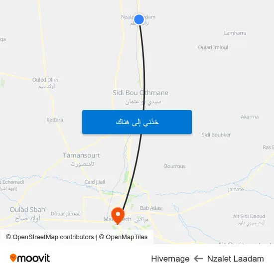 Nzalet Laadam to Hivernage map