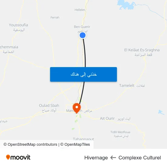 Complexe Culturel to Hivernage map