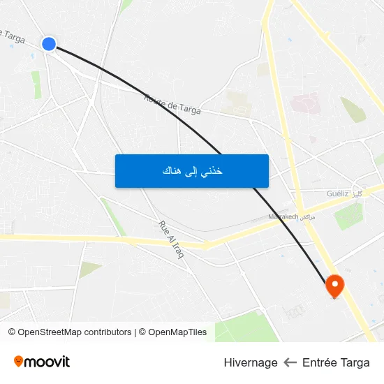 Entrée Targa to Hivernage map