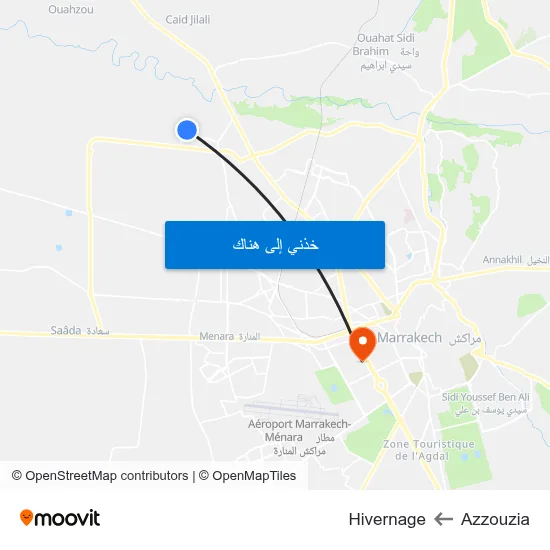 Azzouzia to Hivernage map