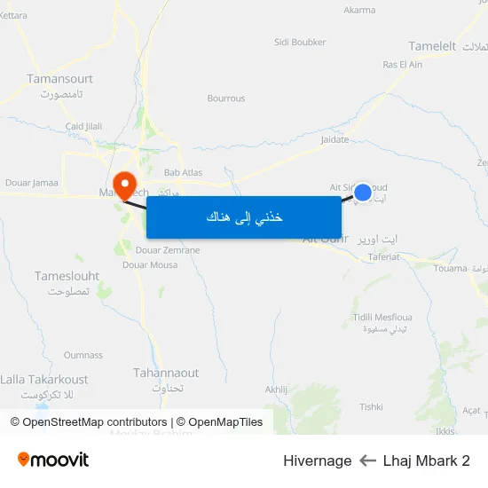 Lhaj Mbark 2 to Hivernage map