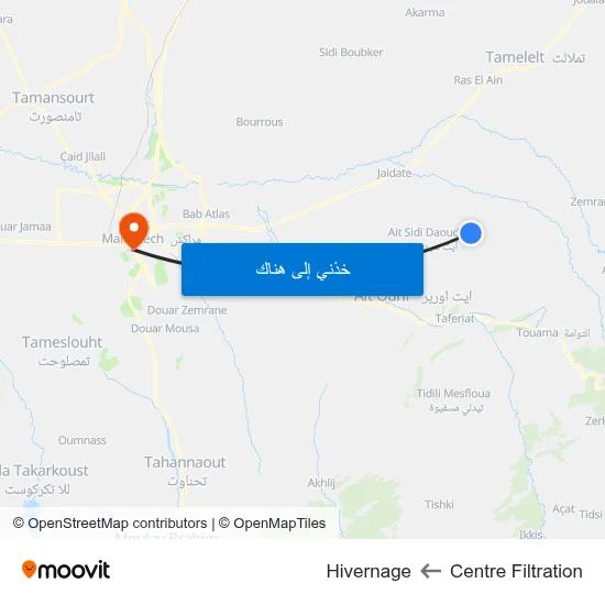 Centre Filtration to Hivernage map