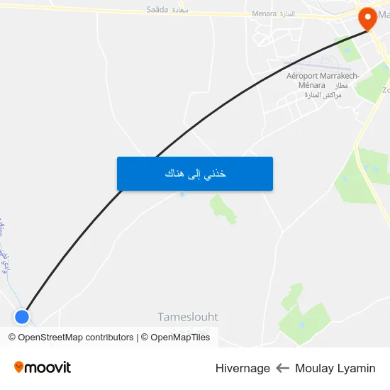 Moulay Lyamin to Hivernage map