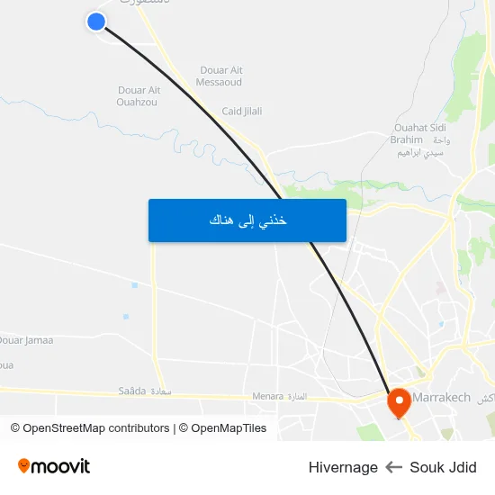 Souk Jdid to Hivernage map