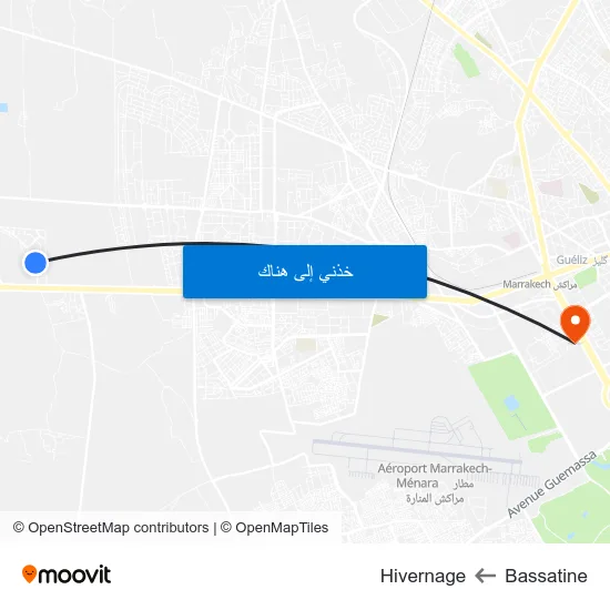 Bassatine to Hivernage map