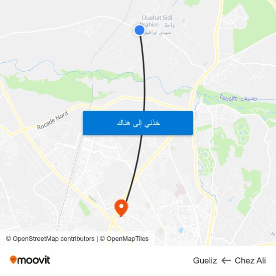 Chez Ali to Gueliz map
