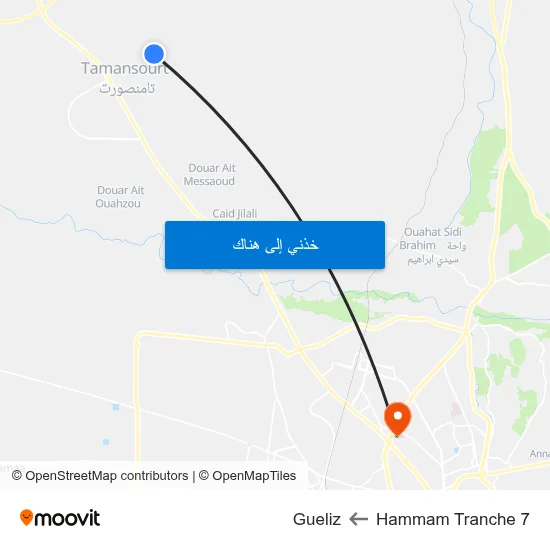 Hammam Tranche 7 to Gueliz map