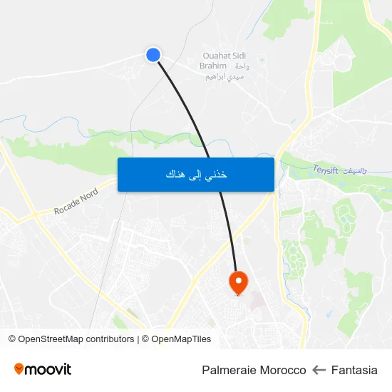 Fantasia to Palmeraie Morocco map