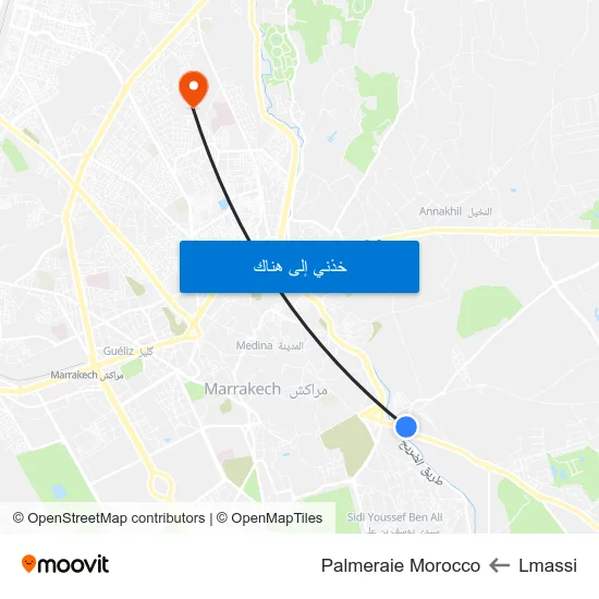 Lmassi to Palmeraie Morocco map