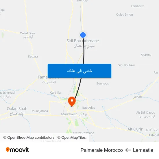 Lemaatla to Palmeraie Morocco map