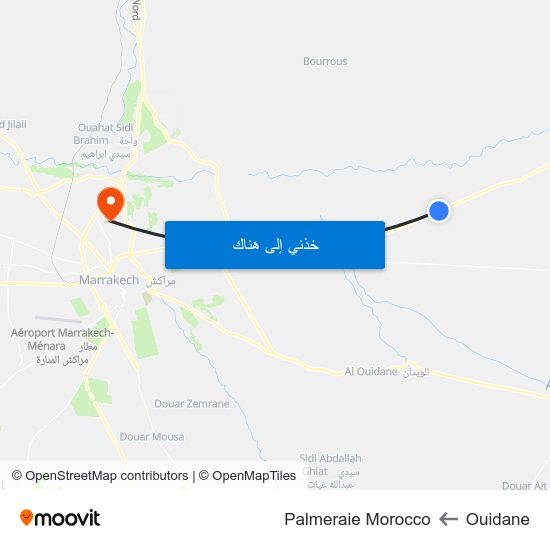 Ouidane to Palmeraie Morocco map