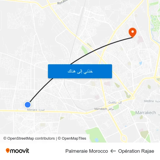 Opération Rajae to Palmeraie Morocco map