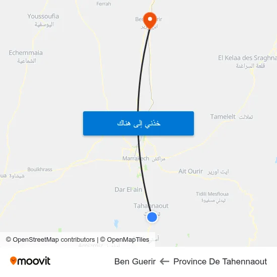 Province De Tahennaout to Ben Guerir map