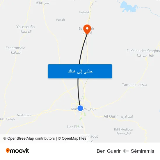 Sémiramis to Ben Guerir map