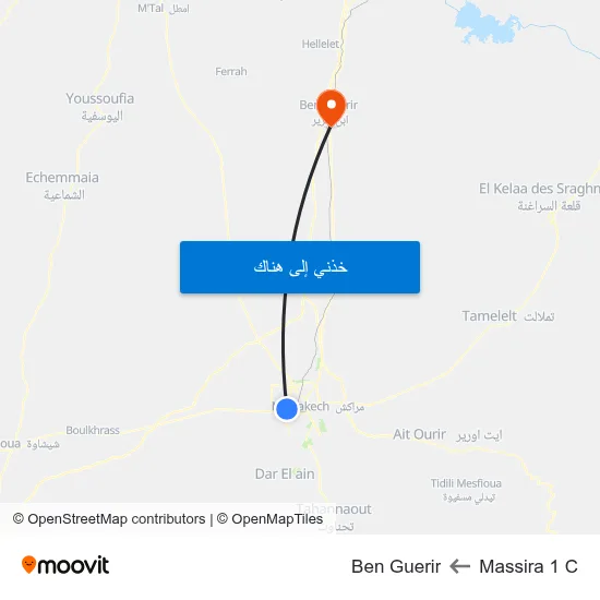 Massira 1 C to Ben Guerir map