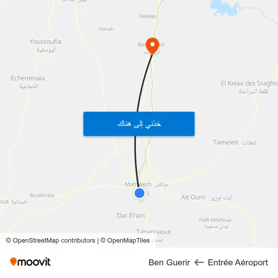 Entrée Aéroport to Ben Guerir map
