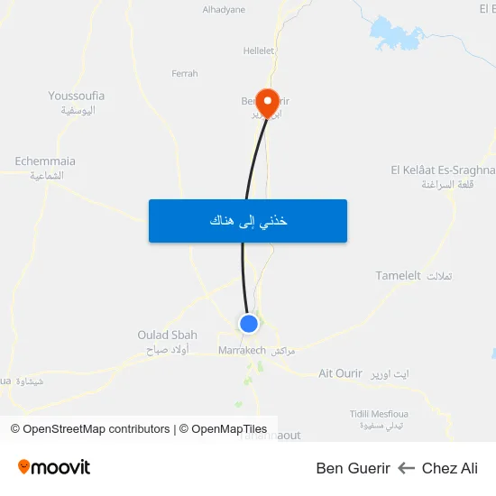 Chez Ali to Ben Guerir map