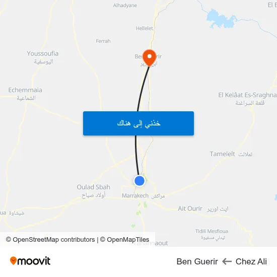 Chez Ali to Ben Guerir map