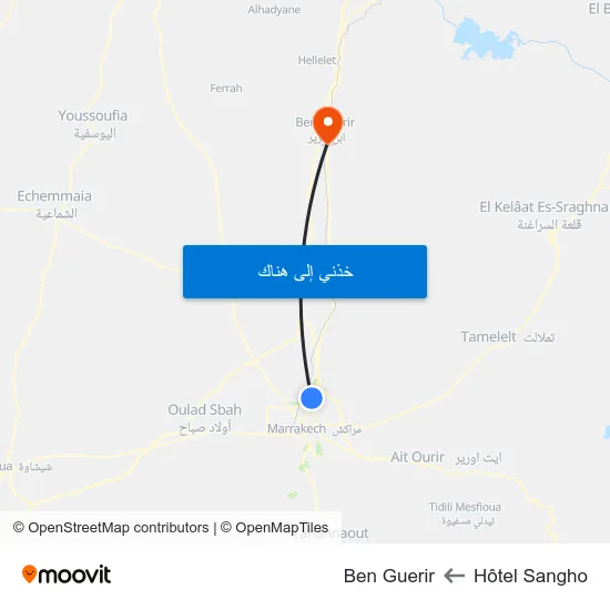 Hôtel Sangho to Ben Guerir map