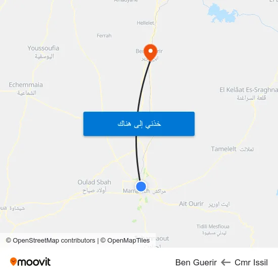 Cmr Issil to Ben Guerir map