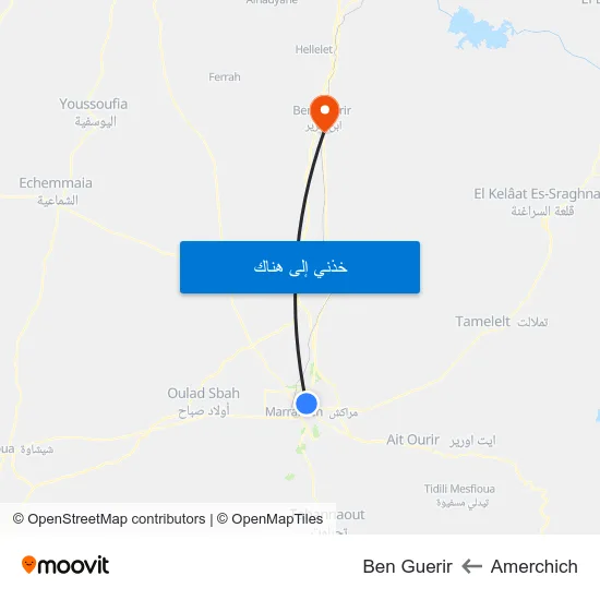 Amerchich to Ben Guerir map