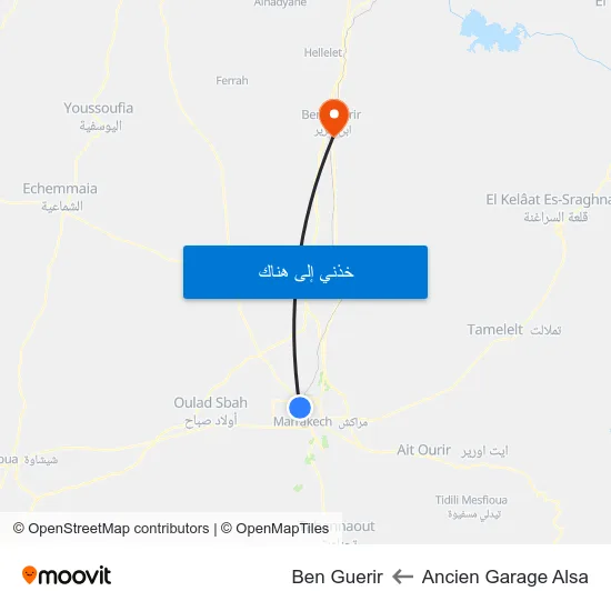 Ancien Garage Alsa to Ben Guerir map
