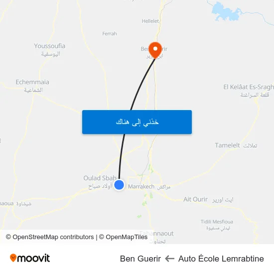 Auto École Lemrabtine to Ben Guerir map