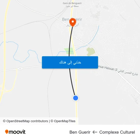 Complexe Culturel to Ben Guerir map