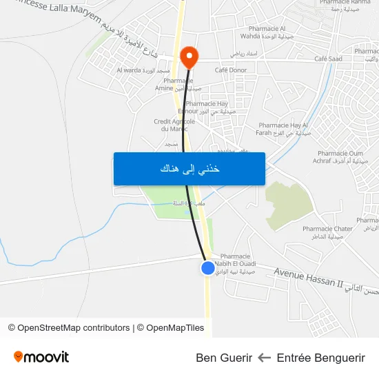 Entrée Benguerir to Ben Guerir map