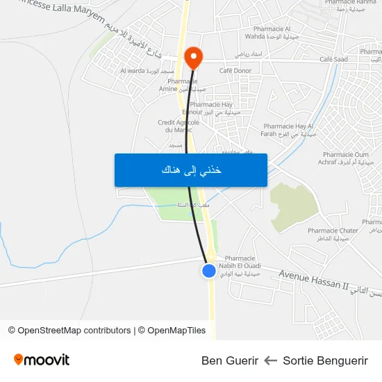Sortie Benguerir to Ben Guerir map