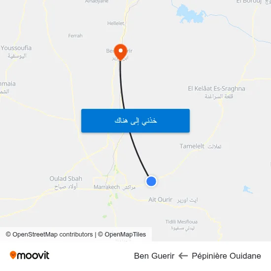 Pépinière Ouidane to Ben Guerir map