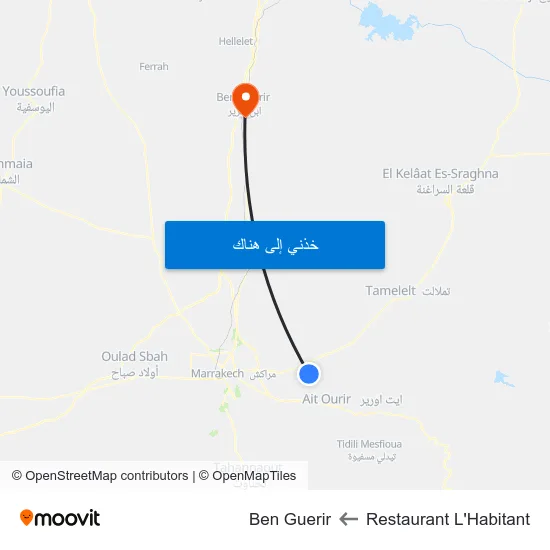 Restaurant L'Habitant to Ben Guerir map