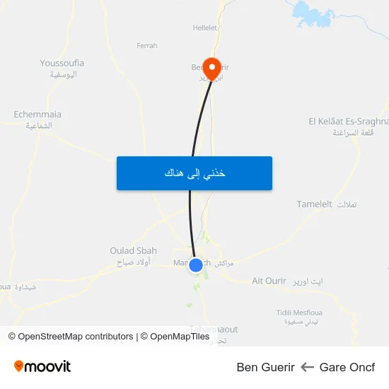 Gare Oncf to Ben Guerir map