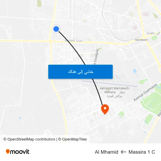 Massira 1 C to Al Mhamid map