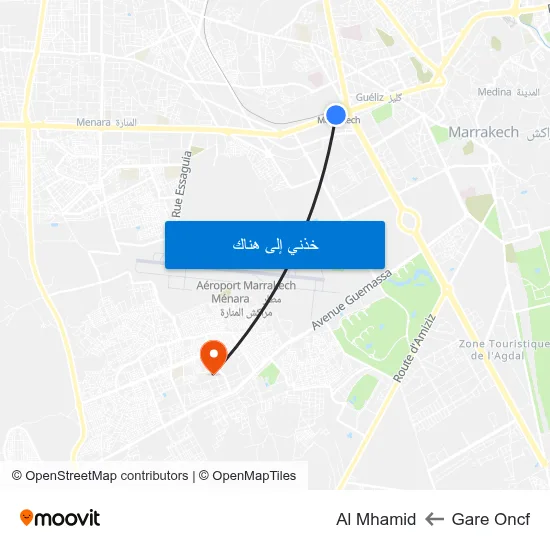 Gare Oncf to Al Mhamid map