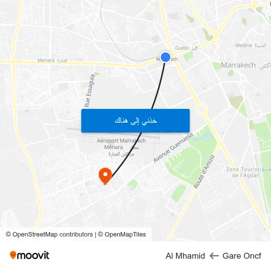 Gare Oncf to Al Mhamid map