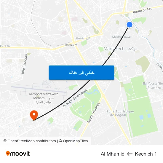 Kechich 1 to Al Mhamid map