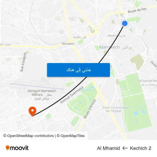 Kechich 2 to Al Mhamid map