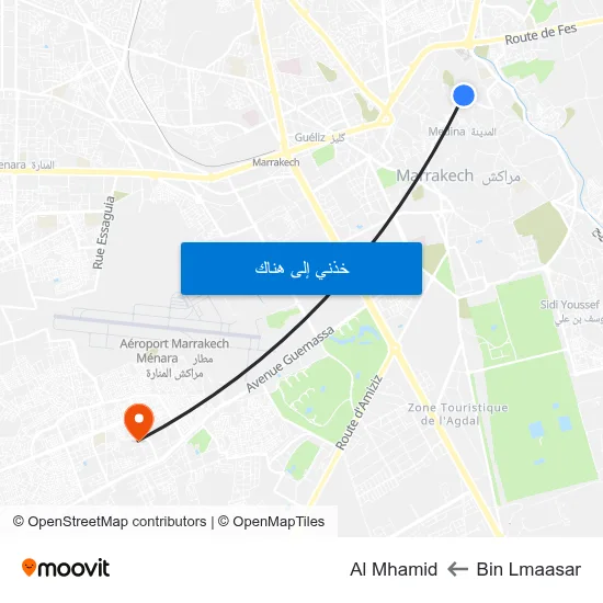 Bin Lmaasar to Al Mhamid map