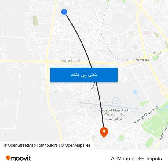 Impôts to Al Mhamid map