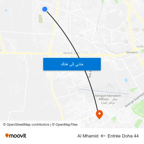 Entrée Doha 44 to Al Mhamid map