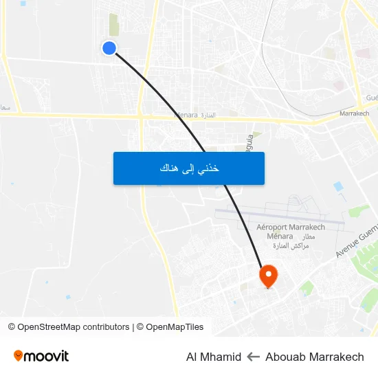 Abouab Marrakech to Al Mhamid map