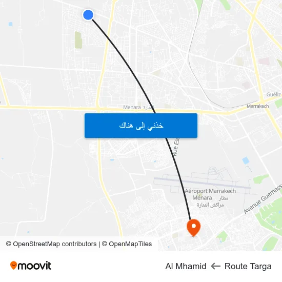 Route Targa to Al Mhamid map