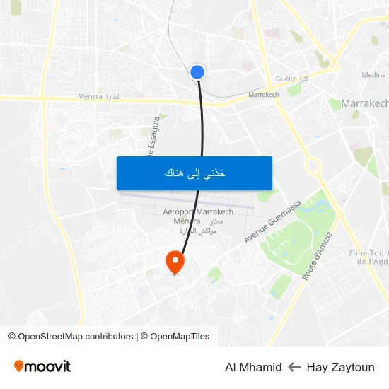Hay Zaytoun to Al Mhamid map