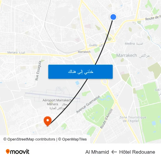 Hôtel Redouane to Al Mhamid map