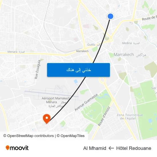 Hôtel Redouane to Al Mhamid map