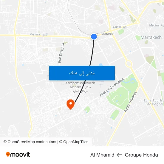 Groupe Honda to Al Mhamid map